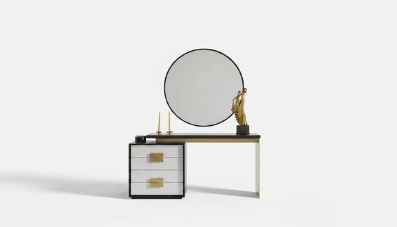 Bedroom Stylish set designer dressing table luxury mirror 2pcs