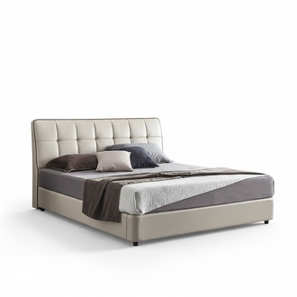 Beds Designer Double Bed Marriage Bed 180x200cm Leather Bed Light Upholstered Bed Bed
