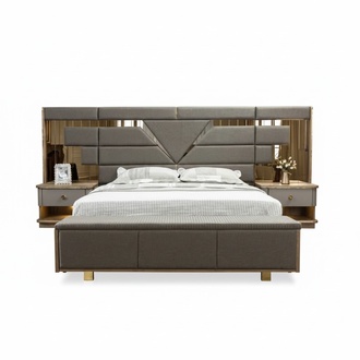 Bed Bedside table 3 pcs. bedroom set design modern luxury elegant complete