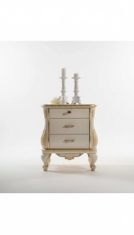 Bedside Table in White Wood in the Bedroom Classic Furniture