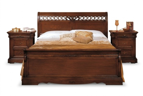 Bedside table solid wood closet furniture bed double furniture bedroom Italy 3 pieces