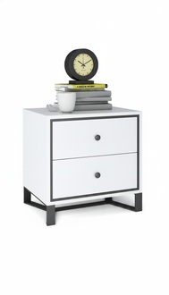 Nightstand Chest of Drawers Side Table High Gloss Gold Stainless Steel Console