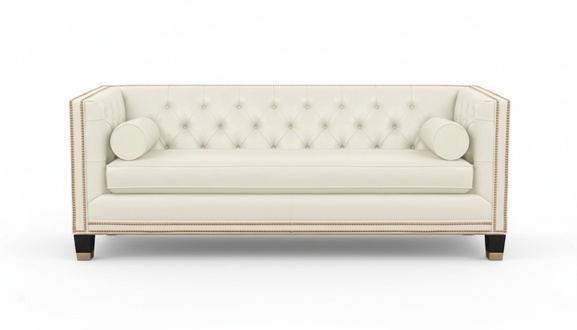 Beige Chesterfield Sofa Furniture Leather Living Room Modern Design Couches Sofas New