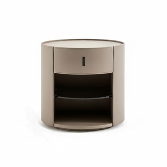 Beige designer bedside table luxury nightstand bedroom furniture style