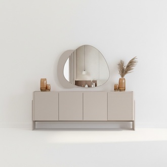 Beige designer sideboard luxurious dining room sideboard elegant wooden furniture