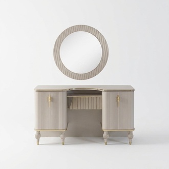 Beige dressing table Designer dressing table Cosmetic table mirror