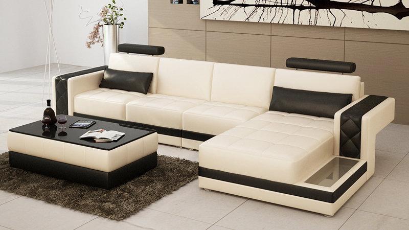 Leather sofa couch living room corner sofa L-shape set design modern sofa L6010C