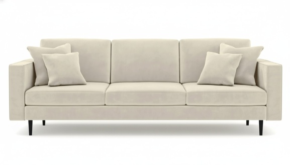 Beige Four Seater Sofa Fabric Living Room Design Couches Upholstery Sofas New Fabric