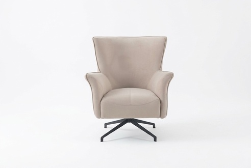 Beige Living Room Single Seater Designer Relax Upholstered Armchair Metal Feet