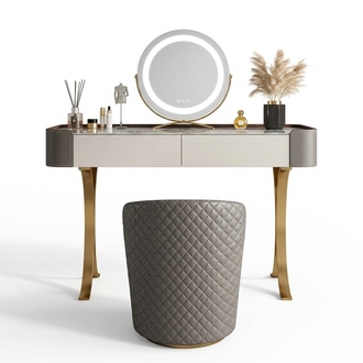 Beige Dressing Table Designer Dressing Tables Luxury Drawers Wooden Furniture