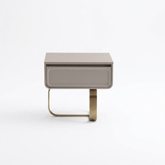 Beige bedside table bedroom side table stainless steel wooden table modern