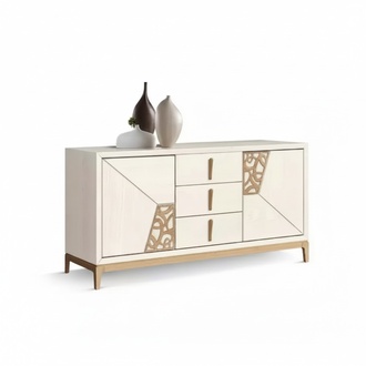 Beige sideboard luxury highboard designer living room wood furniture new