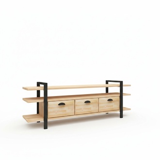 Beige TV Stand Stylish RTV Luxurious Living Room Wooden Lowboard