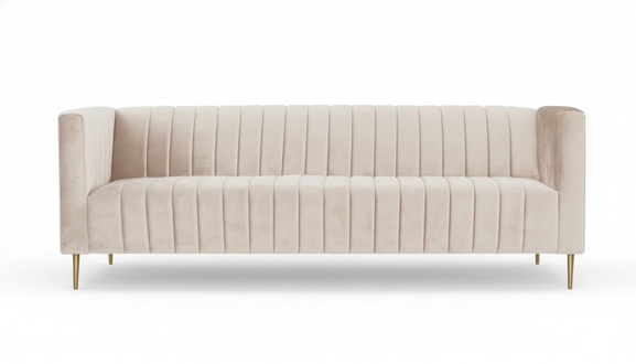 Beige three-seater sofa fabric upholstered living room design couches sofas new modern.