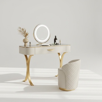 Beige dressing table designer dressing table dressing table with drawers
