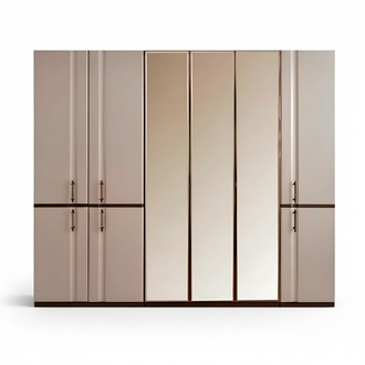 Beige wardrobe luxury wardrobe 6-door bedroom wardrobe new