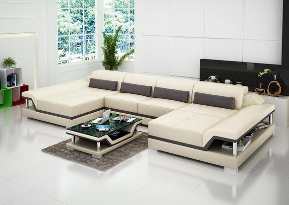 Leather sofa couch living landscape corner sofa corner set design modern sofa G8004E
