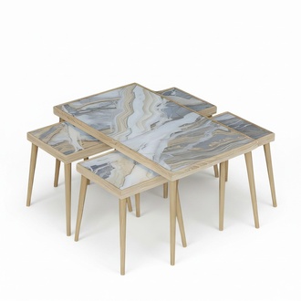 Black wooden coffee table in modern design