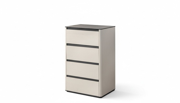 Beige wooden chest of drawers 4-door wooden wardrobe bedroom Elegant add-on wardrobe