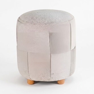 Beige wooden stool in an elegant design.