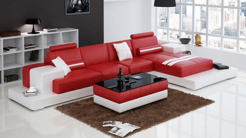 Leather sofa couch living corner sofa corner set design modern sofa L6004C