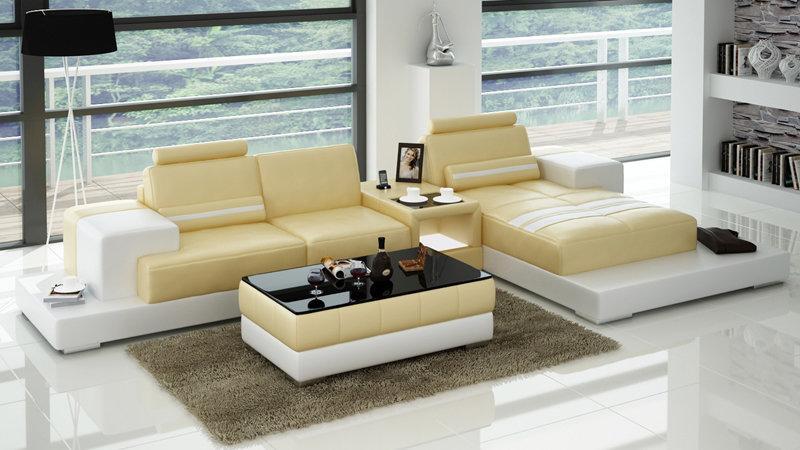 Leather sofa couch living room corner sofa corner set design modern sofa L6004D