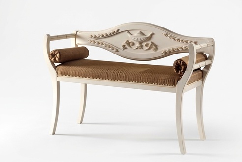Bench living room classic bench upholstered bench furniture textile 103x38x77