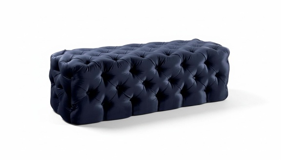 Bench, upholstered bench, wooden bench, luxurious seating furniture.