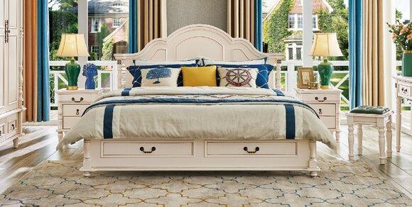 Bedroom set bed 2x nightstand hotel beds bedroom wood design 3pcs.