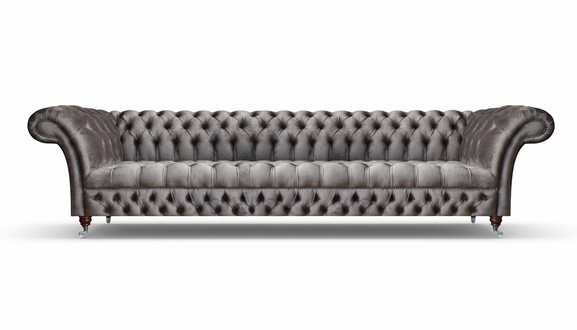 Big Grau Sofa 4-Seater Upholstered Furniture Modern Four-Seater Couch Chesterfield
