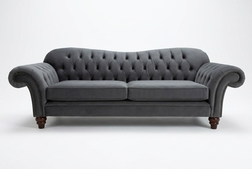 Big Sofa 4 Seater Couch Chesterfield Upholstery Seat Set Fabric Textile New Grey