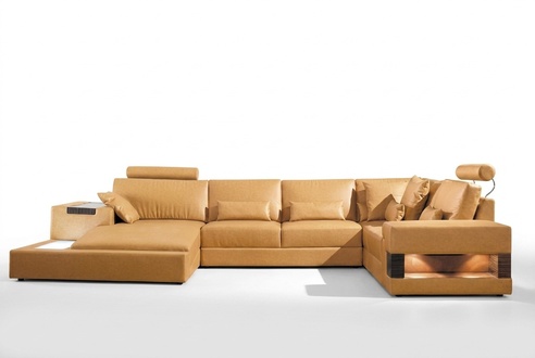 Big xxl leather sofa couch upholstery corner lounge set u shape living landscape