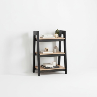Black-Beige Bookshelf Wooden Free-standing Shelves Children\'s Luxury Storage Furniture