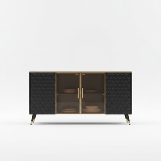 Black chest of drawers sideboard cabinet sideboard chests of drawers cabinets 160cm furniture