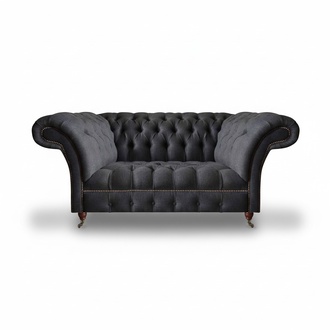 Black Chesterfield Upholstered Sofa Living Room Designer Upholstered Couches