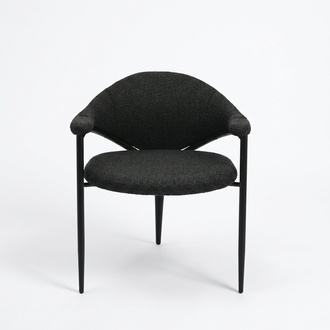 Black designer chair Luxury dining room single seater Modern furnishings