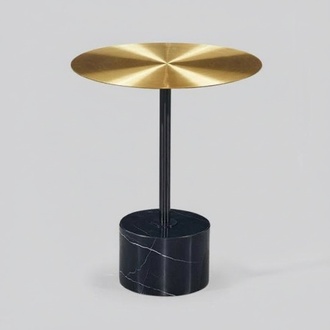 Black and gold side table Round storage table Living room tables New