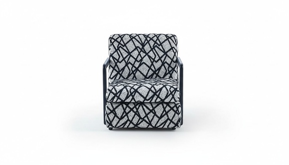 Black and gray living room armchair designer 1-seater luxury lounge chair