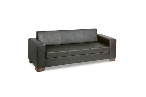 Black office three seater study sofa couch upholstered furniture