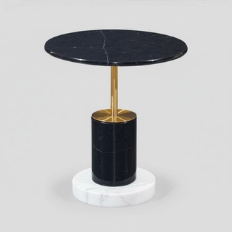 Black round coffee table Stylish living room side tables Tables