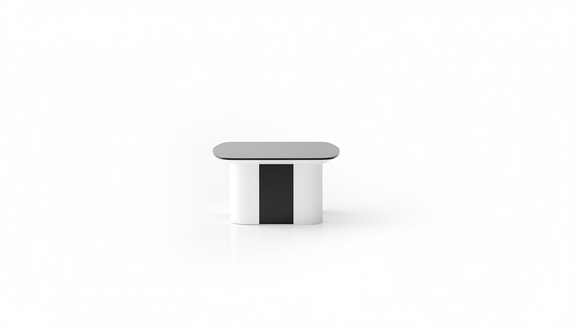 Black wooden side table, modern elegant living style.