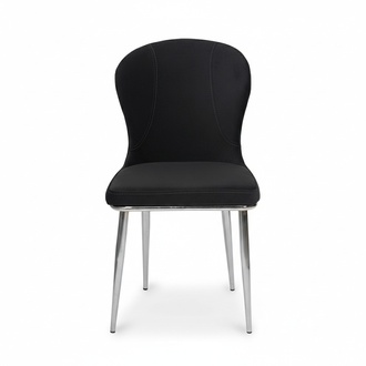 Black stainless steel chair Designer kitchen furniture Luxury upholstered armchairs