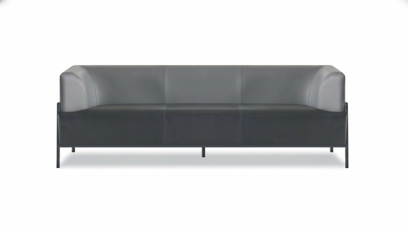 Black office three-seater leather seating furniture universal three-seater