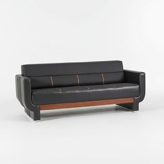 Black three seater couch Modern leather furniture Office furniture Upholstery
