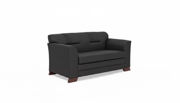 Black Two Seater Modern Office Furniture Upholstered Sofas Workroom