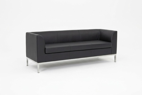Black upholstery three seater luxury furniture study textile sofas