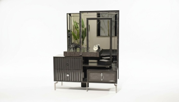 Black dressing table luxury wooden console designer bedroom furniture