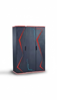 Black Wardrobe Cabinet Furniture Cupboards Children\'s Room Wood 131x60x200
