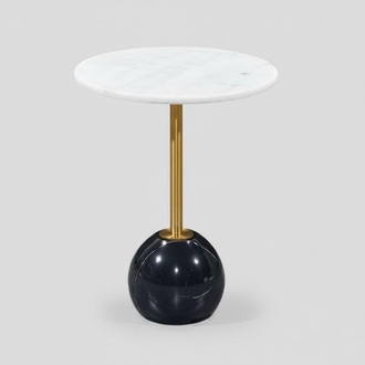Black and white side table marble furniture designer living room coffee tables