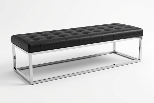 Black wooden stool with an elegant design for the living room.